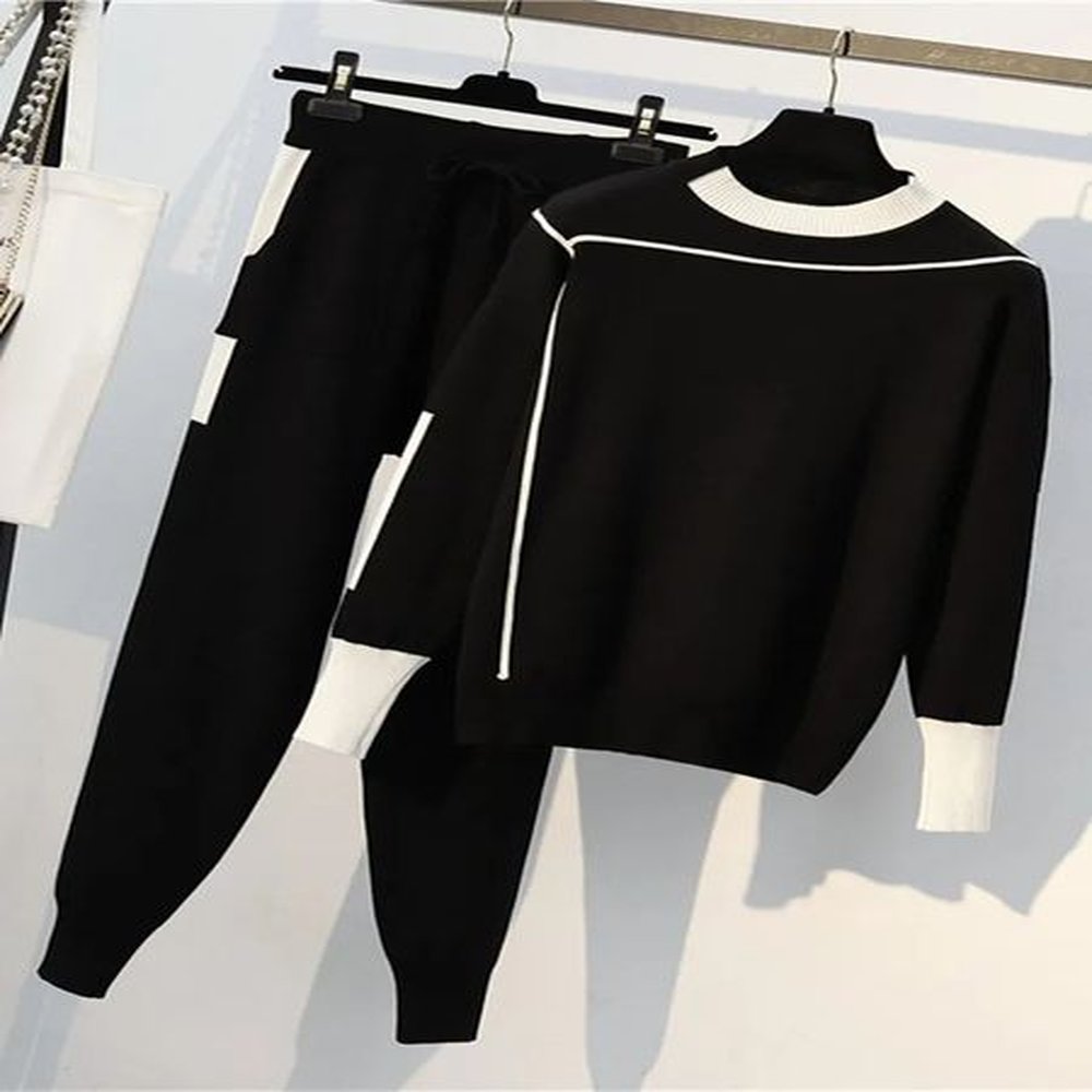 womens two piece pants autumn winter women knitted set