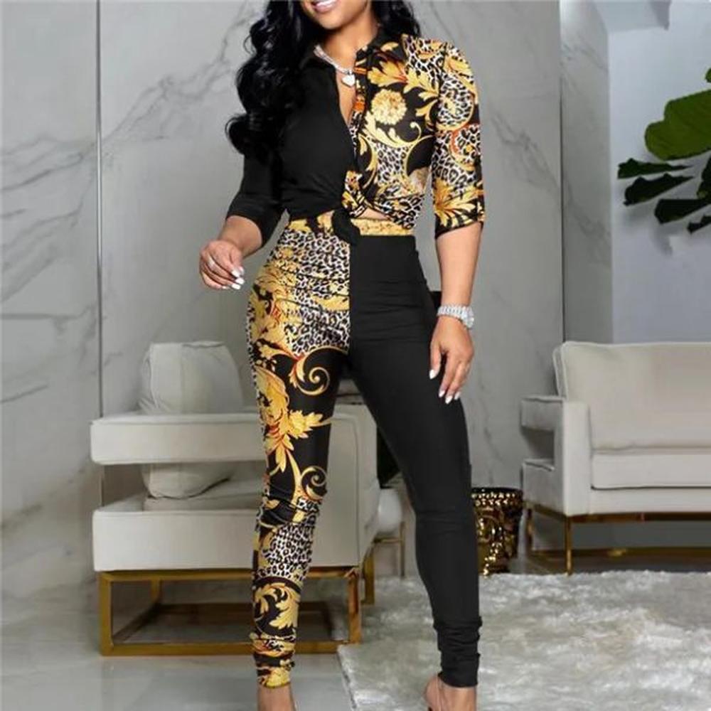 womens two piece pants fashion women chic set outfits letter