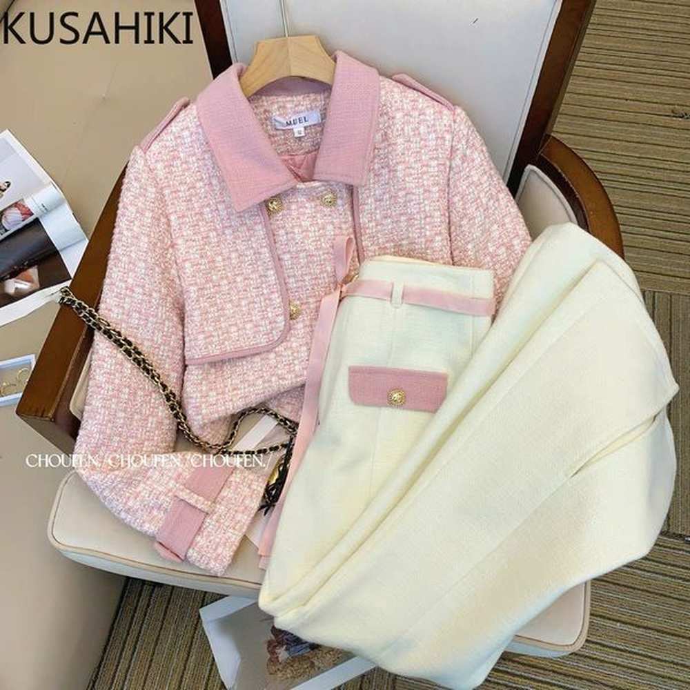 womens two piece pants kusahiki spring fashion elegant pieces sets