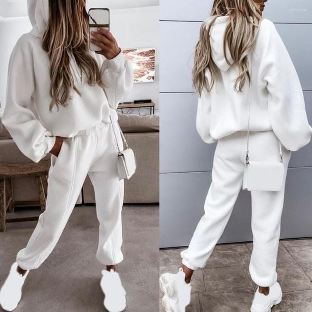 womens two piece pants set hoodie women hooded drawstring