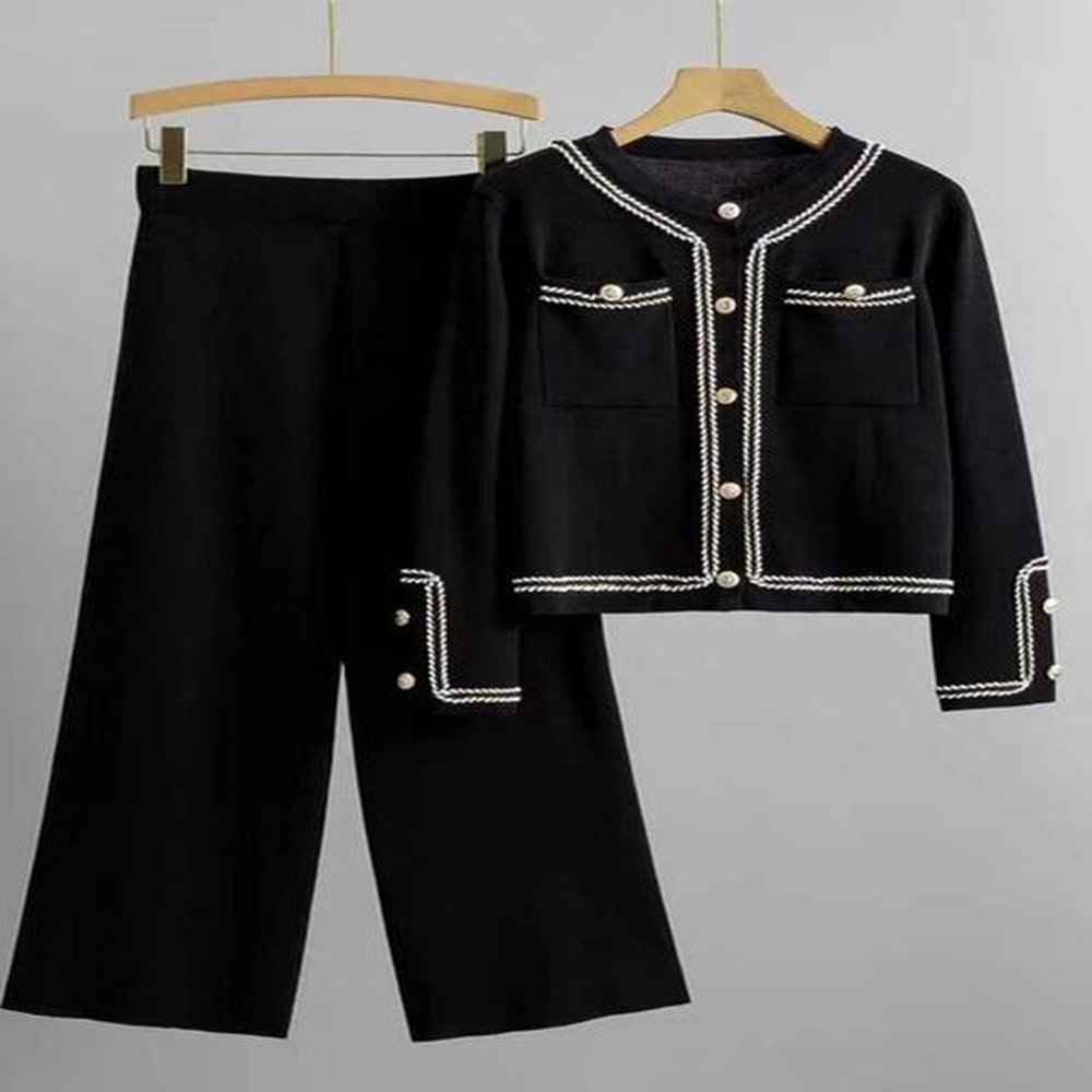 womens two piece pants spring and autumn sweater twopiece set