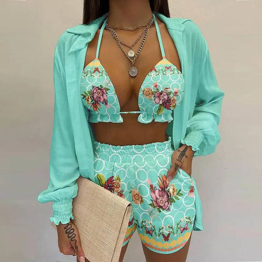 womens two piece pants summer beach pcs set women cardigan