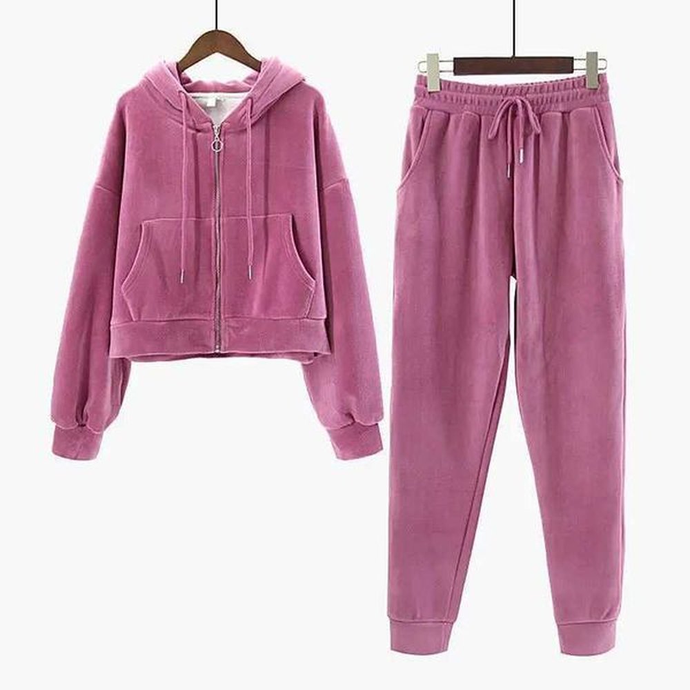 womens two piece pants two piece hoodie set with gold