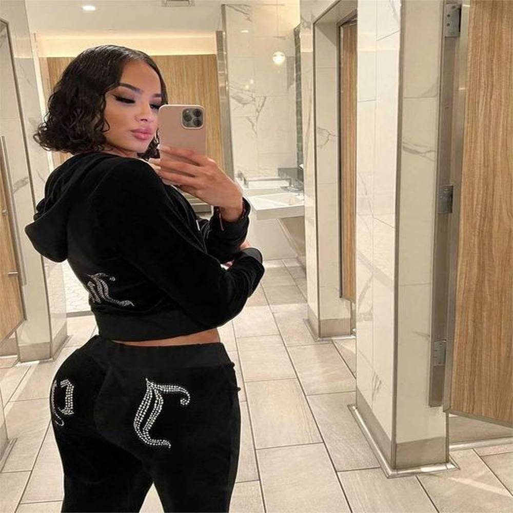 womens two piece pants velvet track suit piece set womens