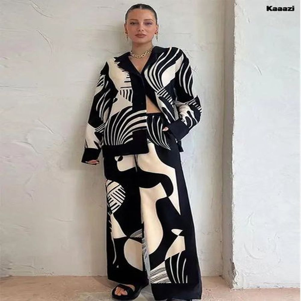 womens two piece pants women digital print set chic