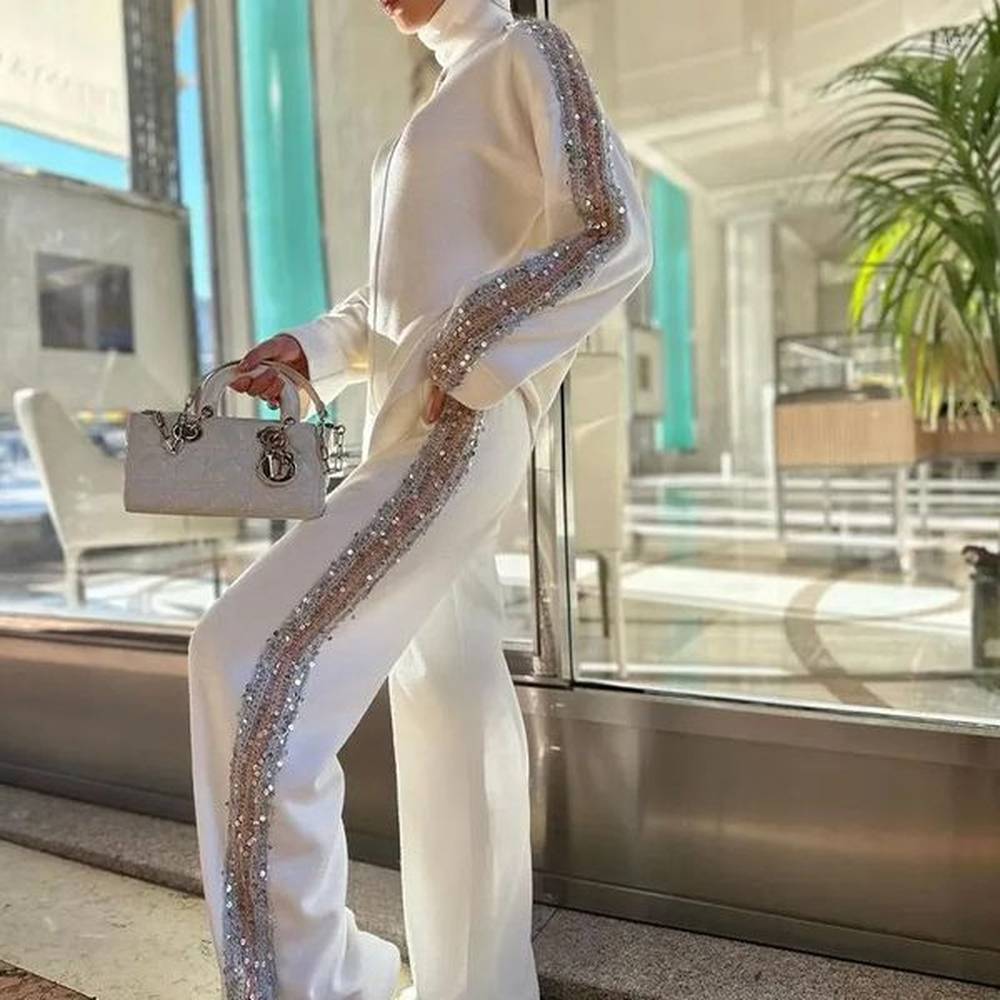 womens two piece pants women sequin tracksuit set yk autumn.jpeg