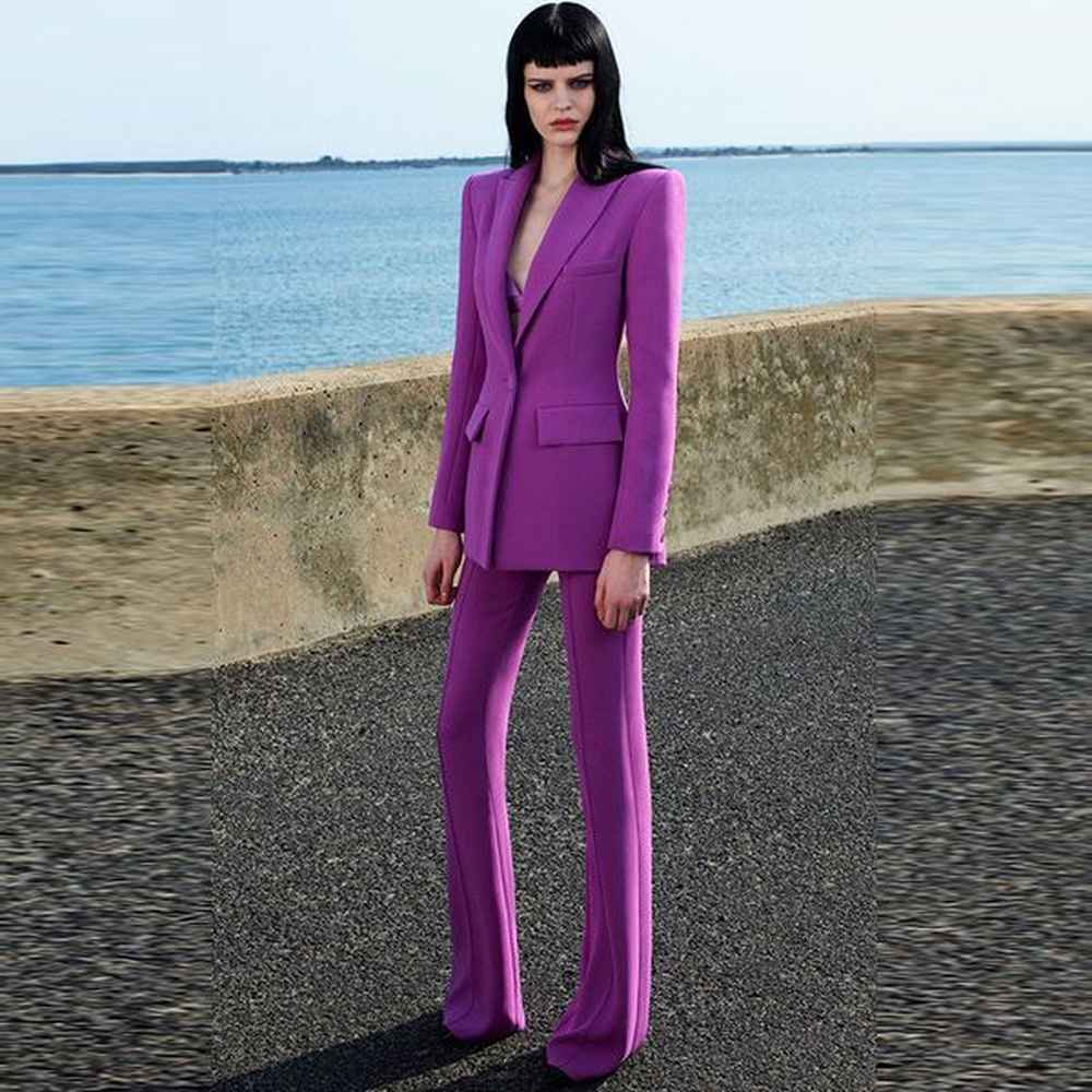 womens two piece pants women spring formal blazer trousers