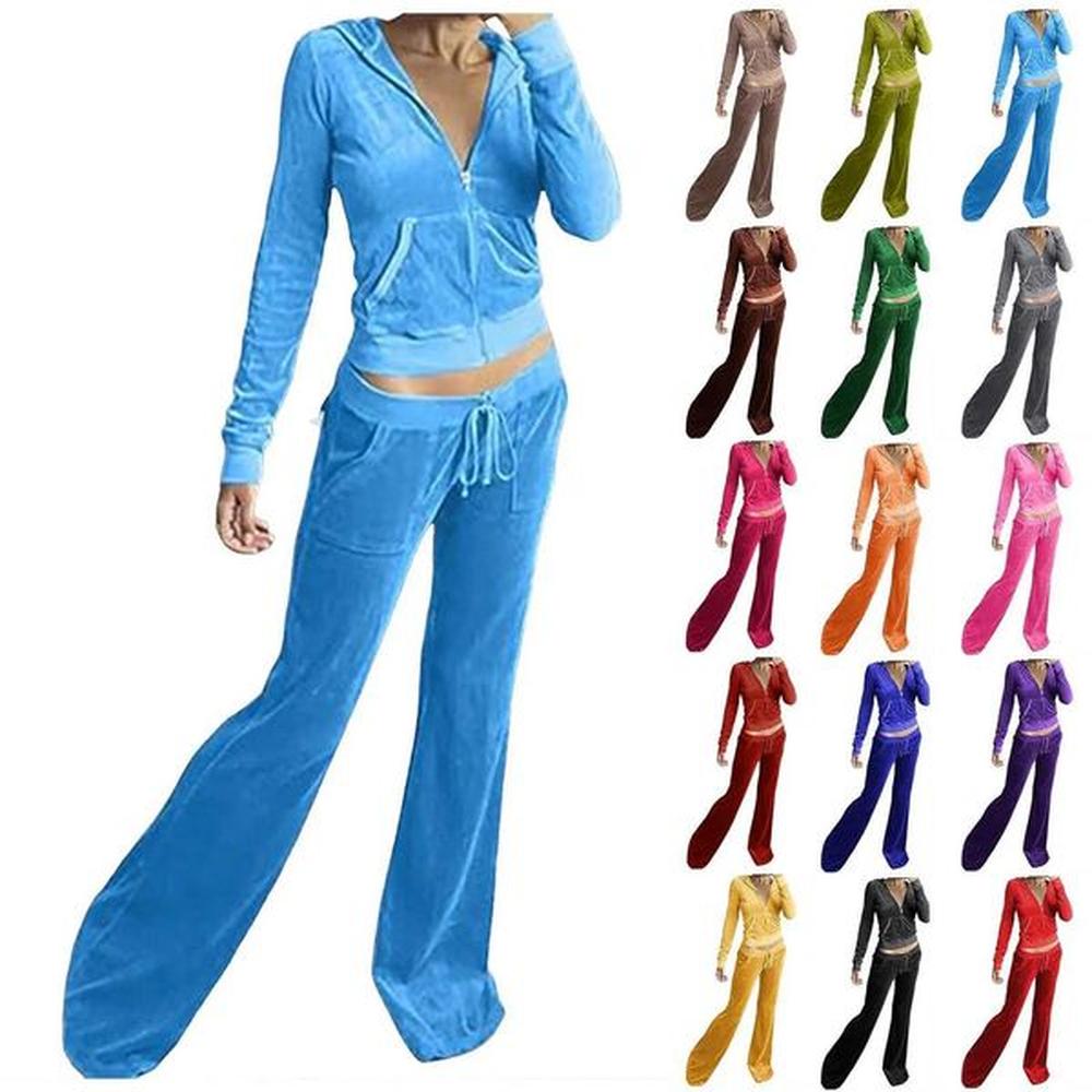 womens two piece pants womens twopiece solid zipper casual sportswear