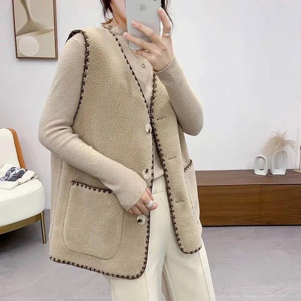 womens vests womens faux fur lamb wool coat vest sleeveless