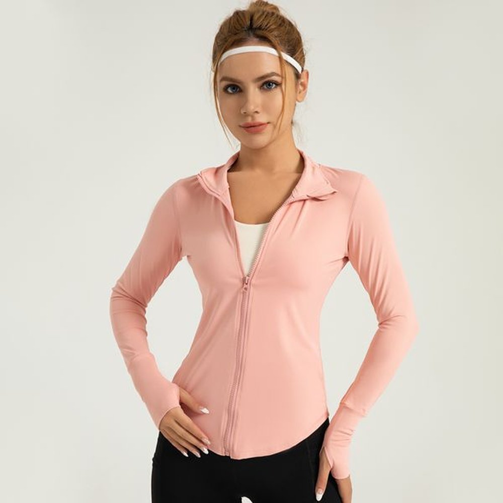 womens warm workout jacket breathable fabric body shaping convenient