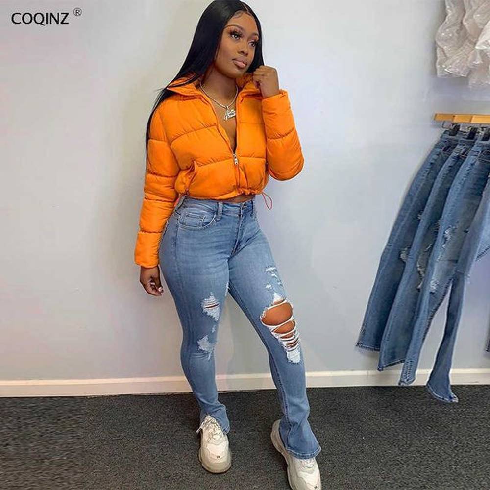 womens winter bubble cropped puffer coat plus size oversized bomber
