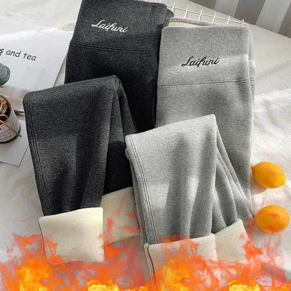womens winter warm leggings thermal thicken high waist ribbed