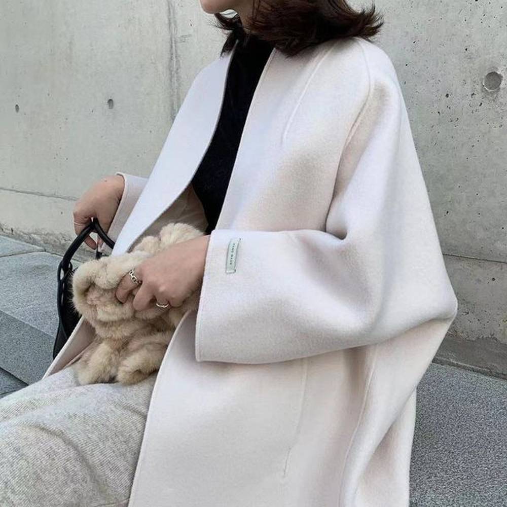 womens wool blends designer coat autumnwinter new style temperament