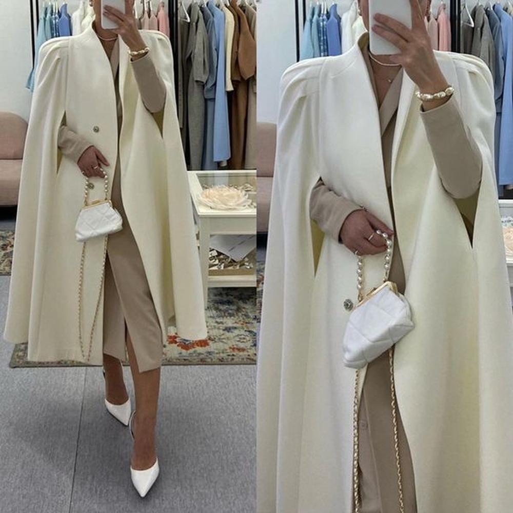 womens wool blends fashion autumn long silhouette overcoat elegant solid
