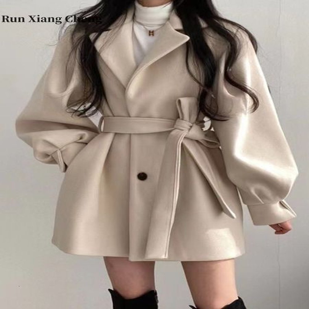 womens wool blends short woolen coat autumn winter heavy casual