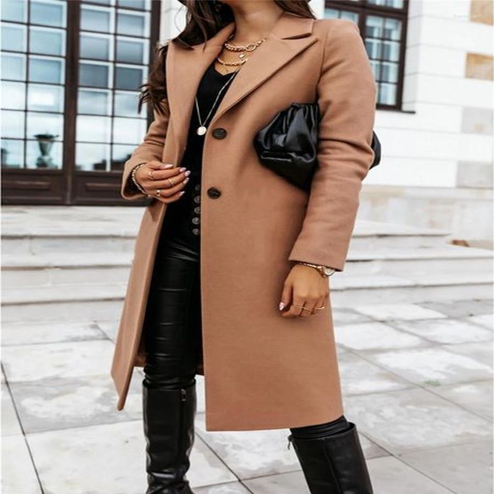 womens wool midi long coats and jackets women winter blends