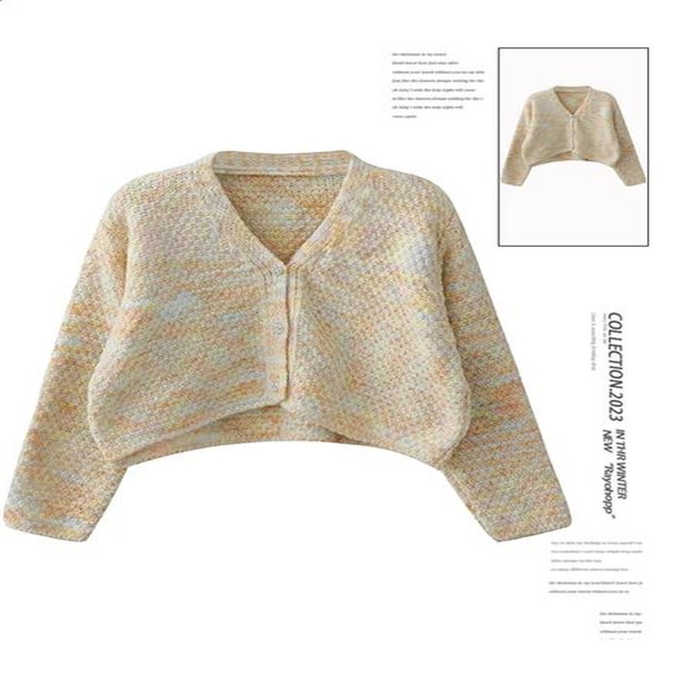 womens yellow cardigan knitted sweater harajuku yk long sleeves vneck