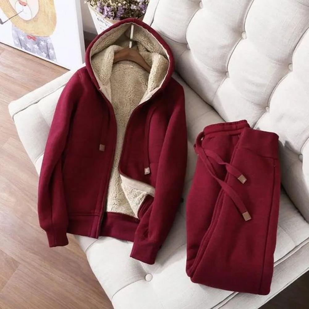 wool and cashmere sportswear womens hooded sweatshirt jogging pants twopiece