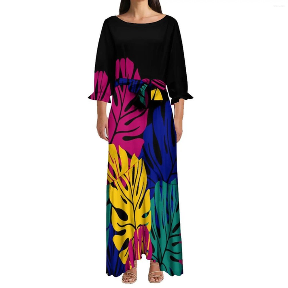 work dresses long polynesia bandage skirt puletasi samoa ptaha lacing.png