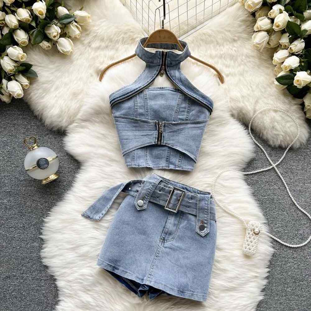 work dresses summer women two piece set sexy strapless