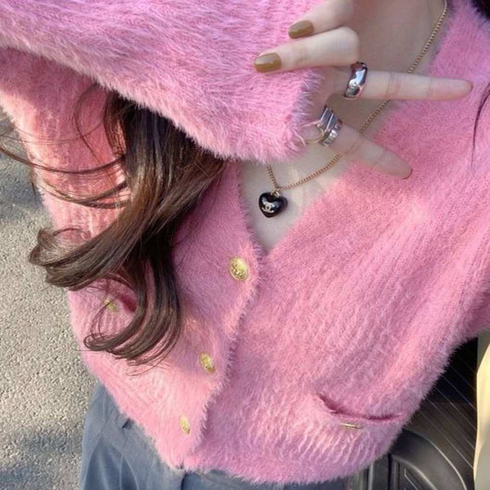 xiaoxiangfeng imitation mink fur short sweater jacket for women autumn