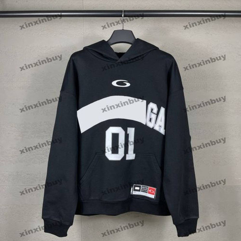xinxinbuy Designer Sweater hoodie basketball pattern letter jacquard Men Women Letter embroidery pattern Long Sleeve Man Paris Street black