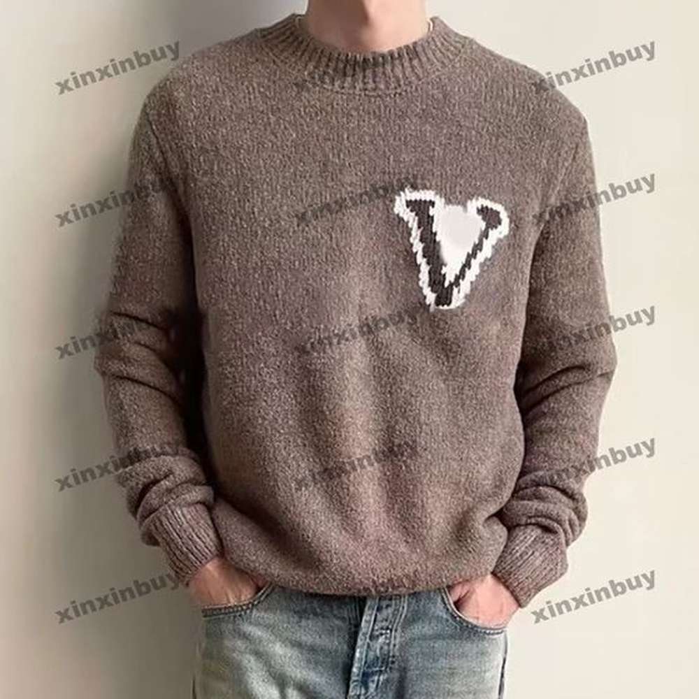 xinxinbuy Designer Sweater Men Women Wool blend Letter jacquard pattern Round neck Long Sleeve cotton Man Paris Fashion Street blue black S-