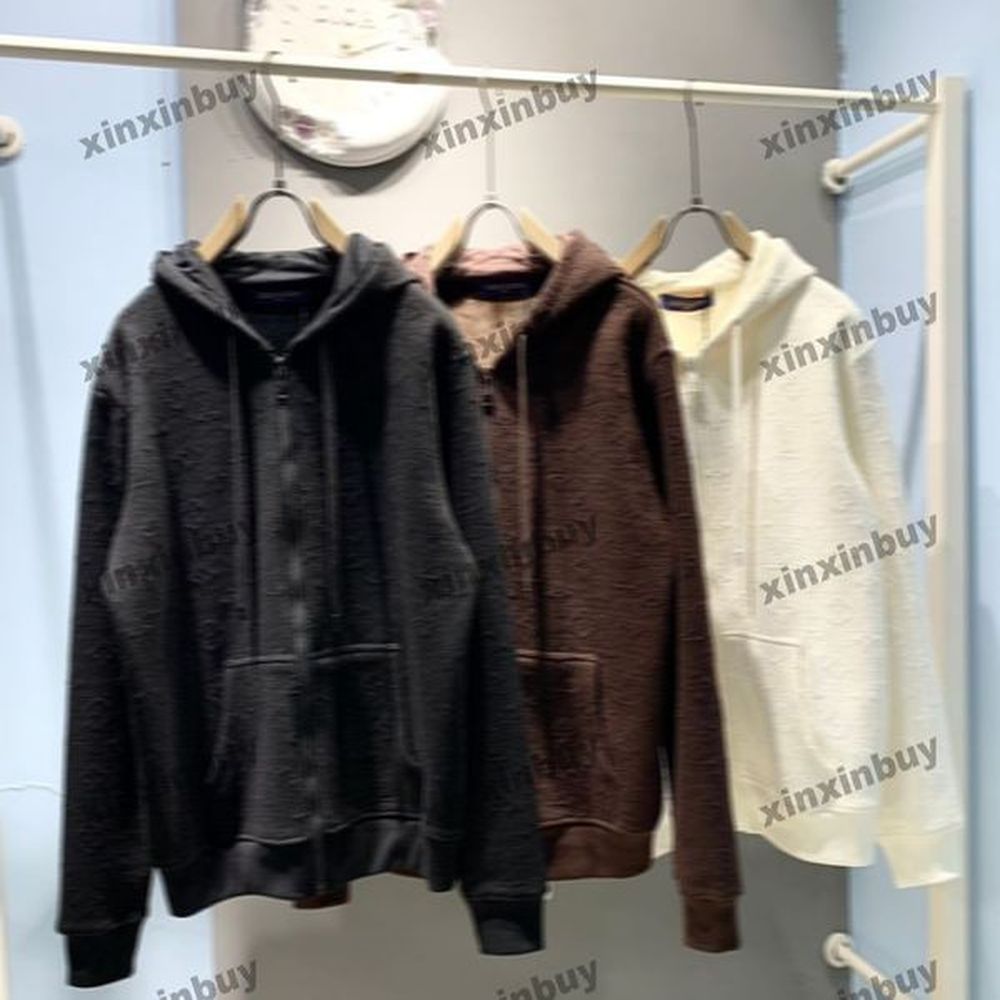 xinxinbuy Designer Sweaters Mens Womens Jacquard velvet jacket letter jacquard pattern cotton Man Paris Fashion Tee Top Quality Street long