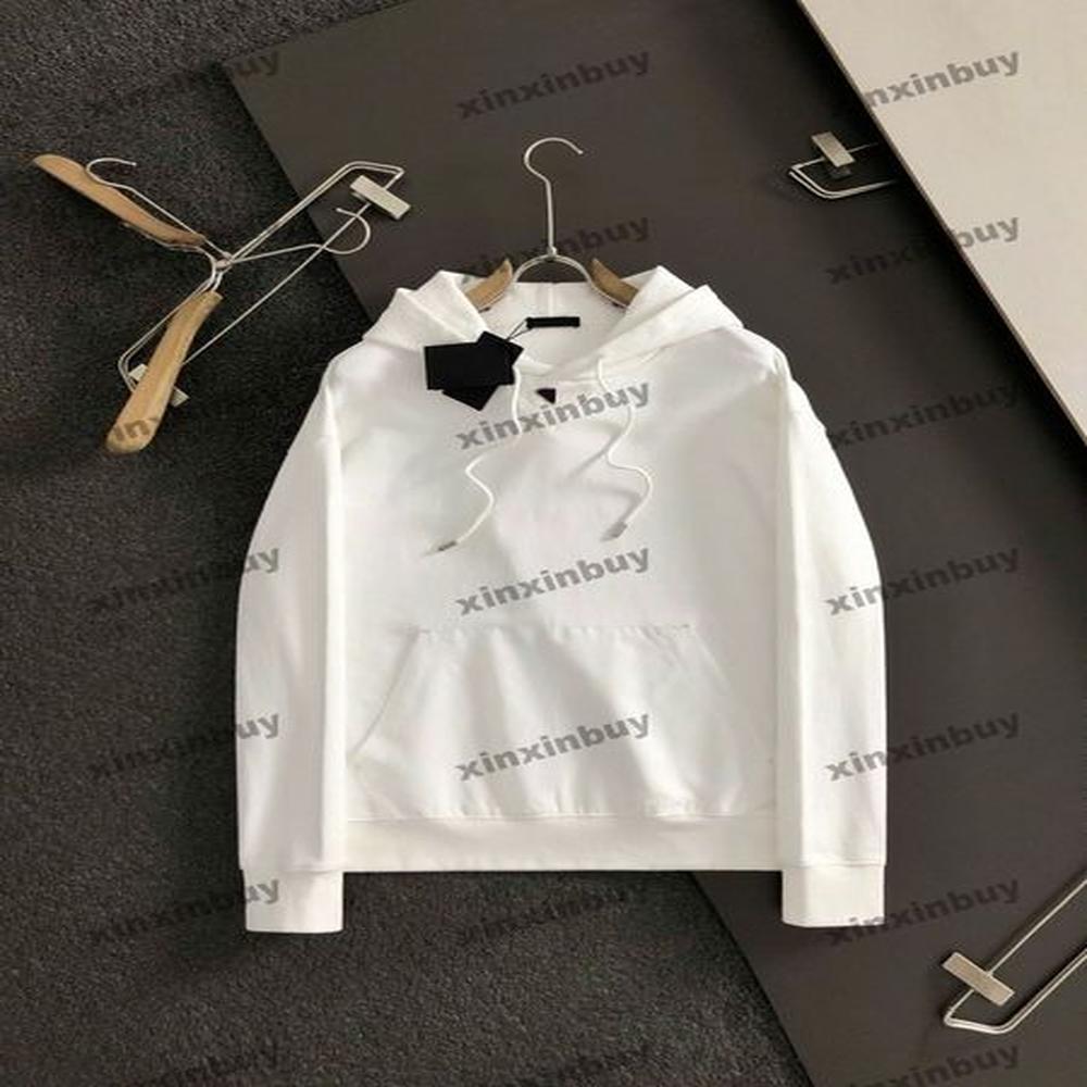 xinxinbuy Designer Sweaters Mens Womens nylon pocket letter jacquard pattern cotton Man Paris Fashion Tee Top Quality Street long Sleeve bla
