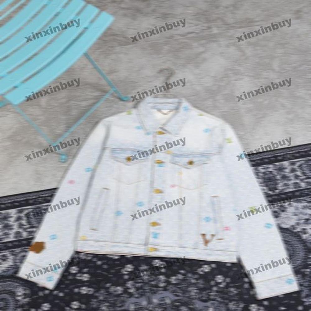 xinxinbuy Men designer Coat Jacket Colorful letter embroidery tie dye letter jacquard long sleeve women red green blue L-4XL