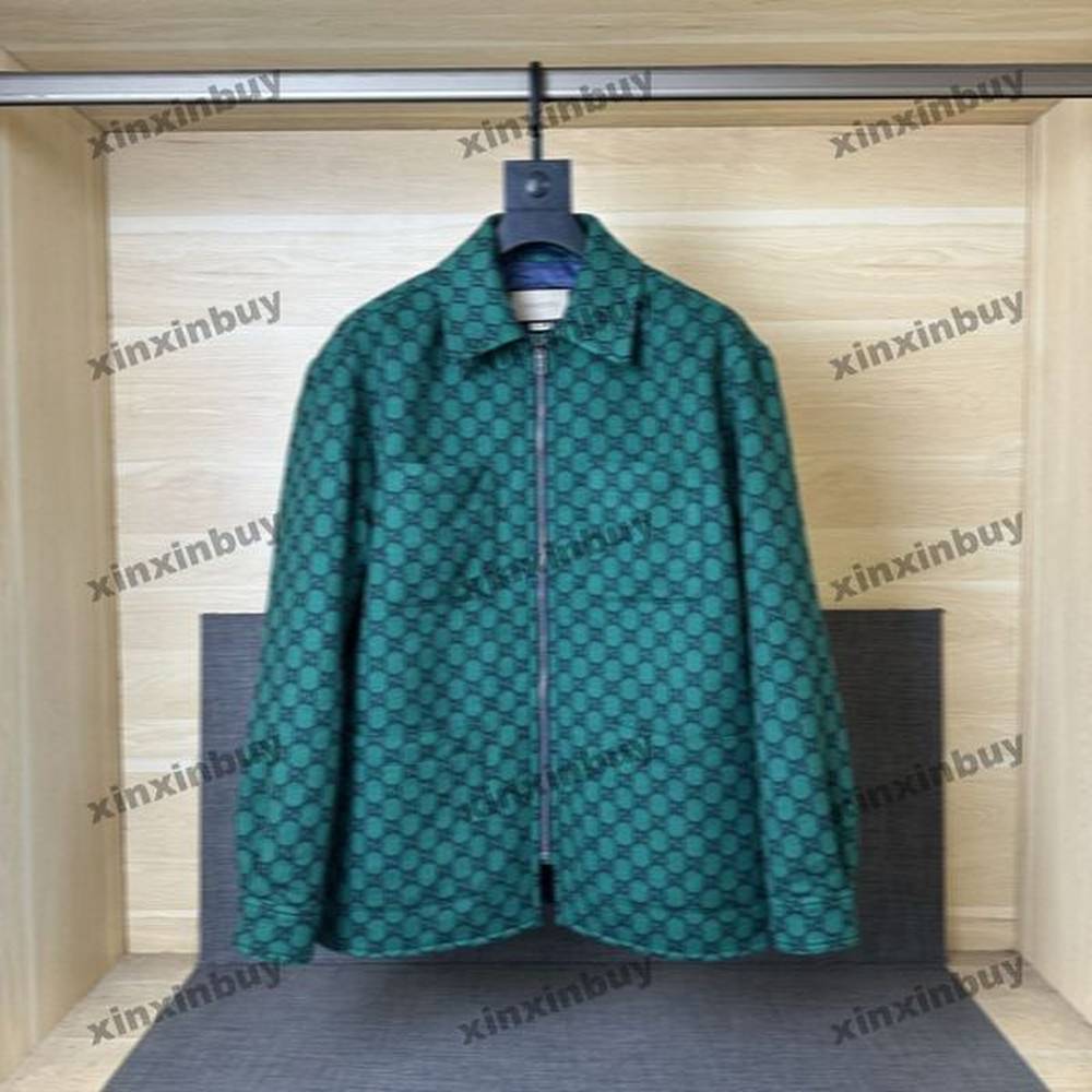 xinxinbuy Men designer Coat Jacket Double letter jacquard fabric jacquard fabric Color denim 1854 long sleeve women red green blue S-2XL