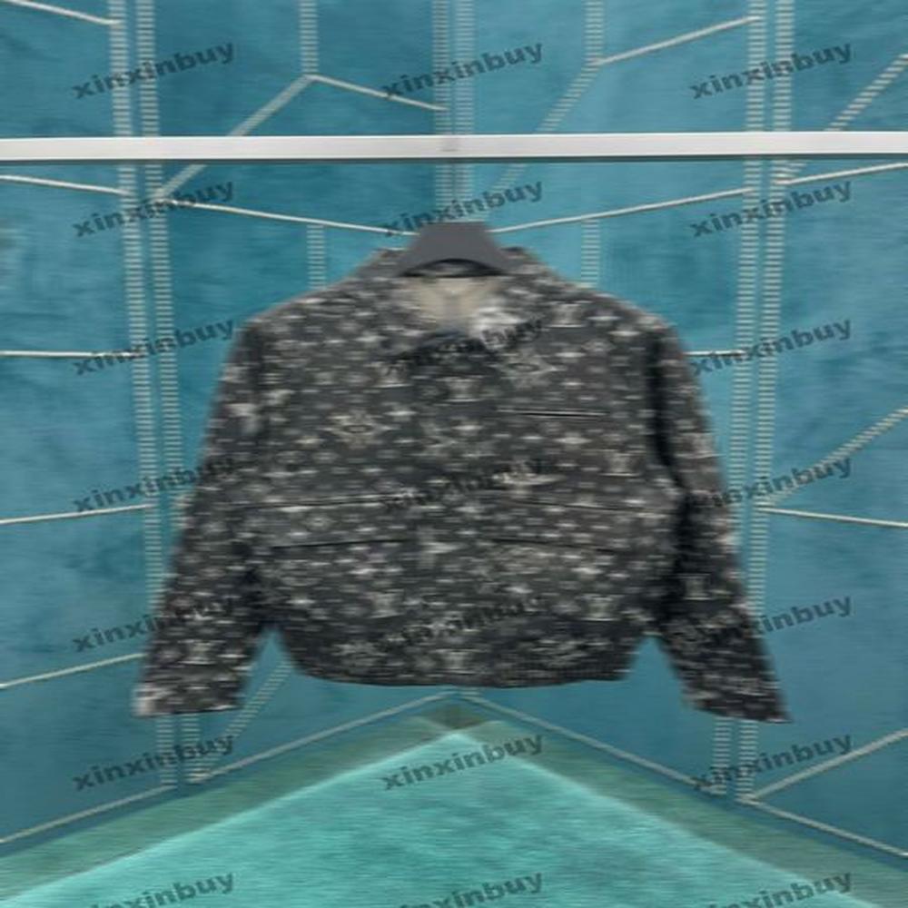 xinxinbuy Men designer Coat short Jacket Constellation Star Jacquard pattern long sleeve women brown khaki M-2XL