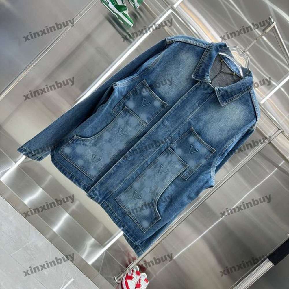 xinxinbuy 2024 Men designer Jacket emboss letter printing 1854 sets long sleeve denim sets women Black white blue gray khaki yellow XS-2XL