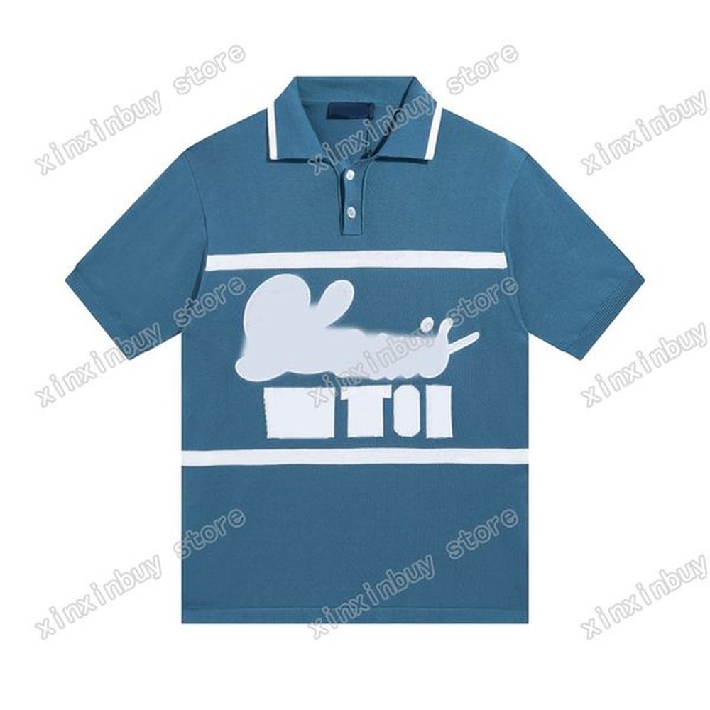 xinxinbuy Men designer Tee t shirt Knitted Paris 1854 jacquard Embroidery short sleeve cotton women white black blue XS-L