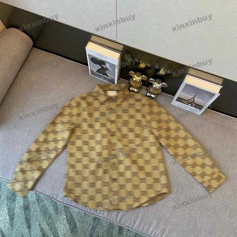 xinxinbuy Men designer Tee t shirt 23ss letter Jacquard pattern long sleeve cotton women Black White blue red khaki XS-2XL