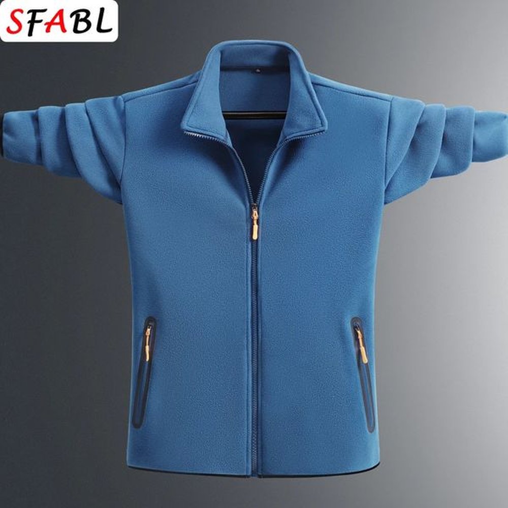 8XL Autumn Soft Mens Fleece Jacket Coat Men Windbreak Thick Warm Winter Sports Top Work Coats Male Outerwear 241121