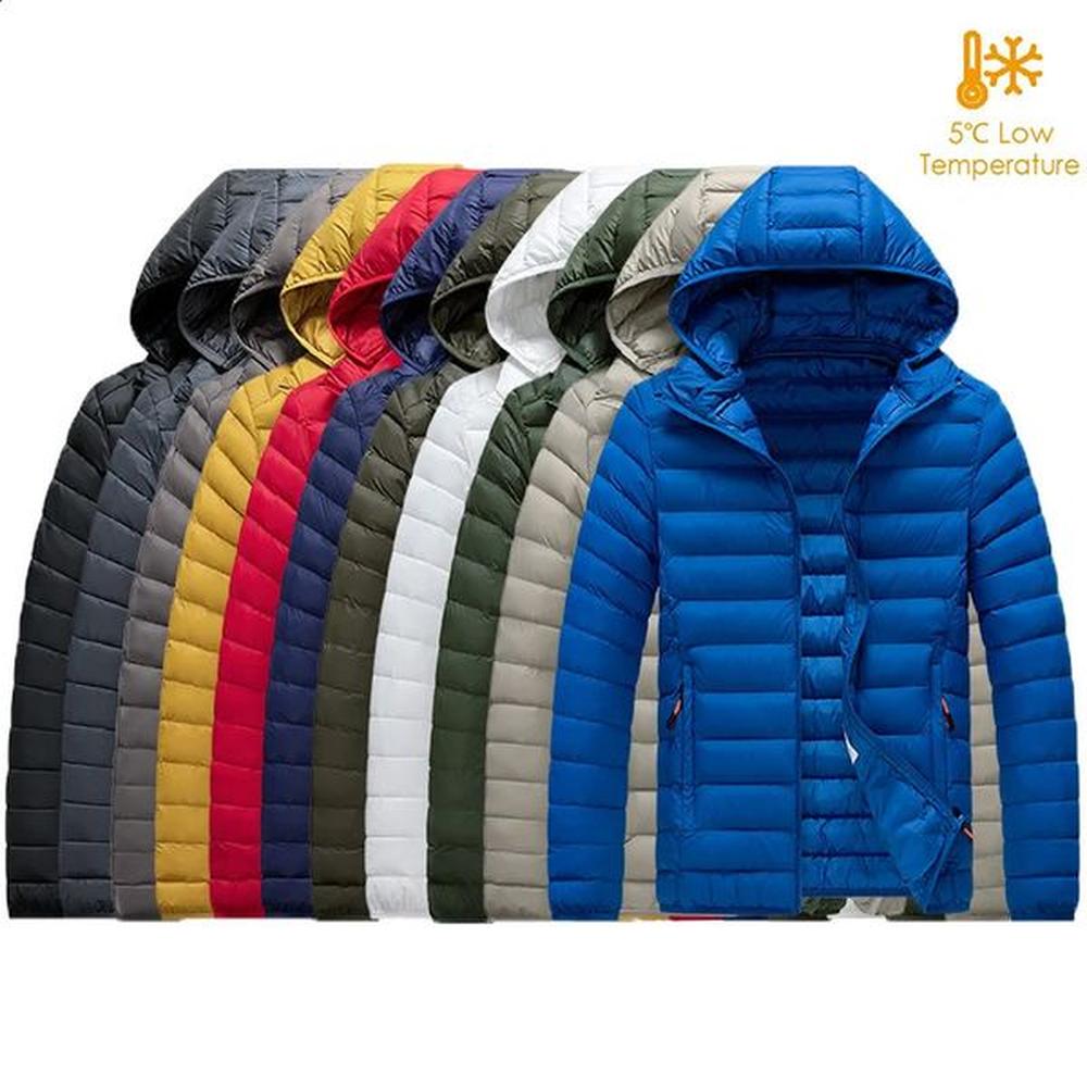 8XL Mens Autumn Warm Parkas Jacket Hooded Casual Detachable Hat Set 241007