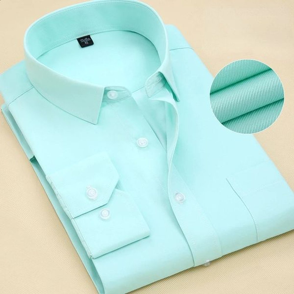 8XL Pure Color Office Formal Business Social Work Classic Shirt Longsleeve Shirt for Men Casual Mens White Dress Shirt Black 240816