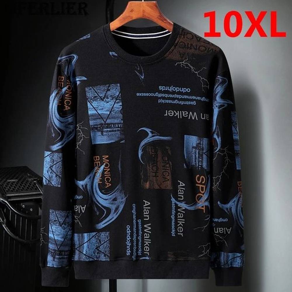9XL 10XL Sweatshirt Men Big Size Clothes Autumn Fashion Harajuku Pullover Sweatshirts Oversize Plus Size 9XL 10XL HX478 240719