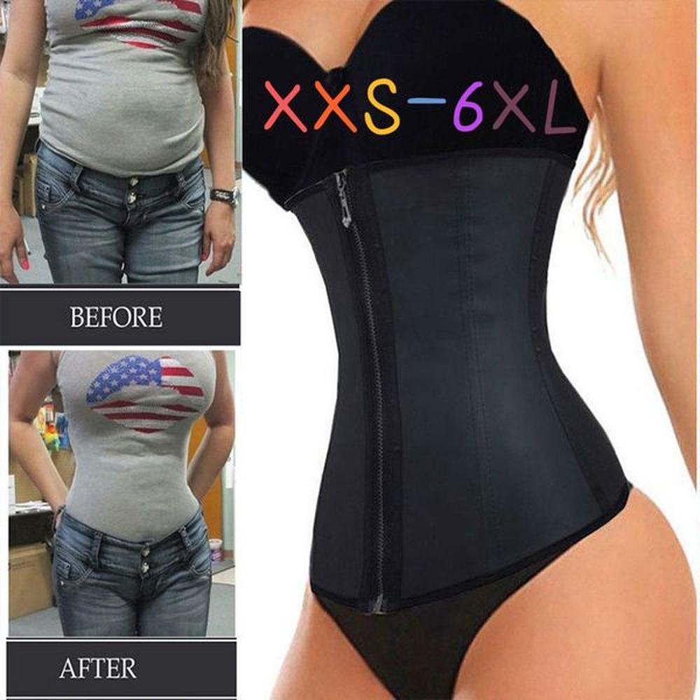 xxsxl corset body shaper latex waist trainer cincher zipper underbust.jpeg