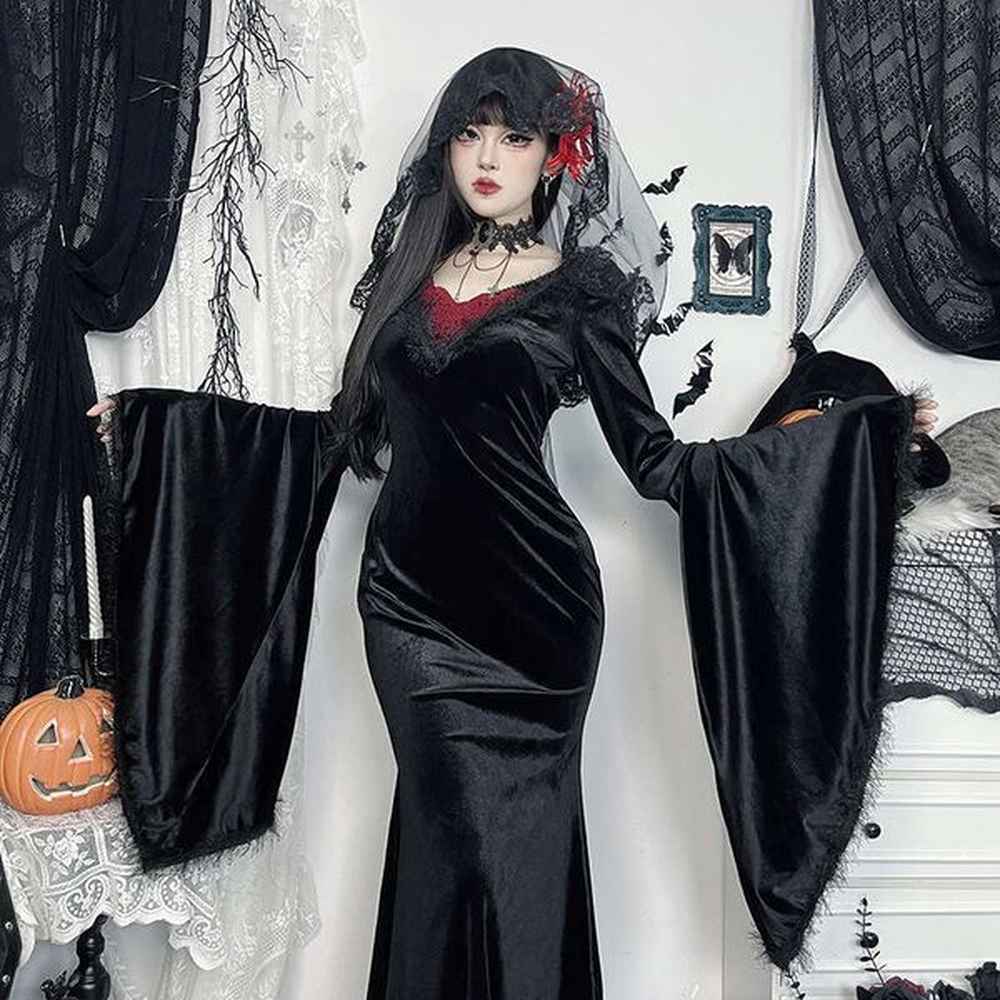 xy sexy backless vneck long sleeved dress with dark and