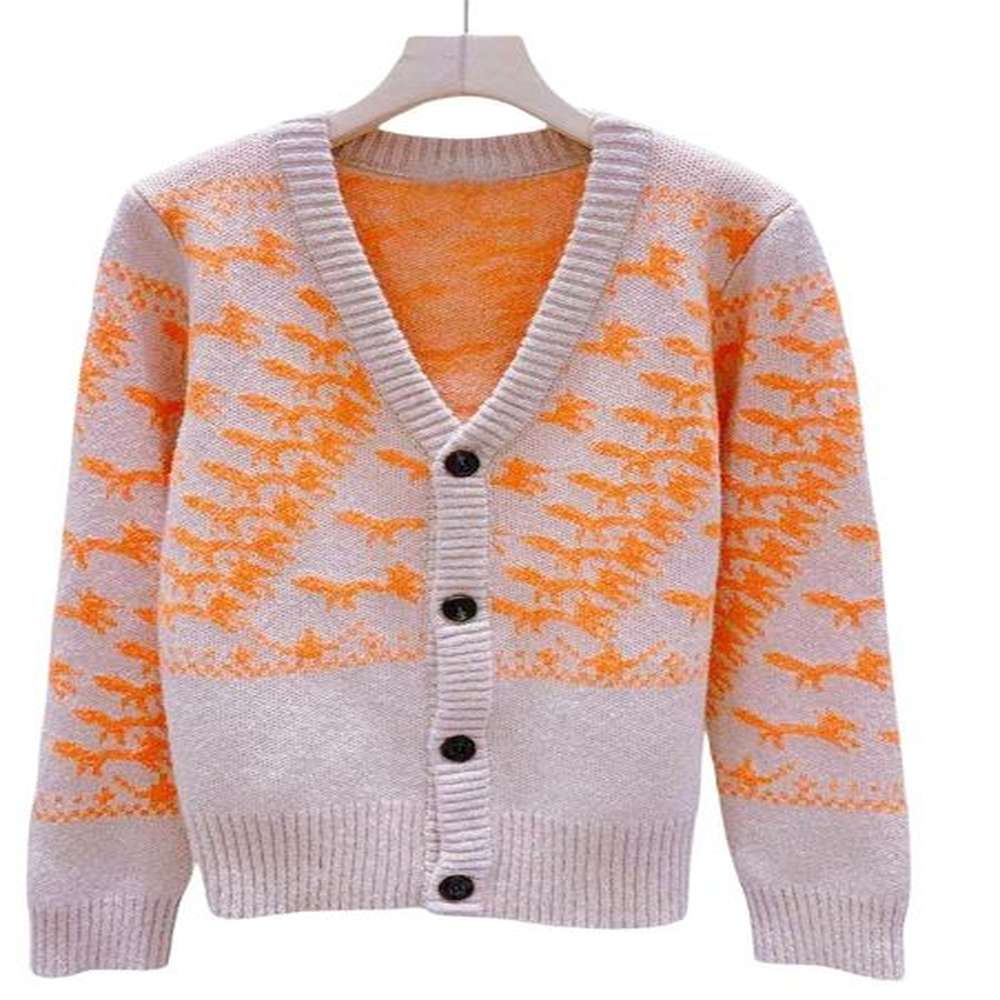 y n autumn winter fox knit cardigan sweater for women