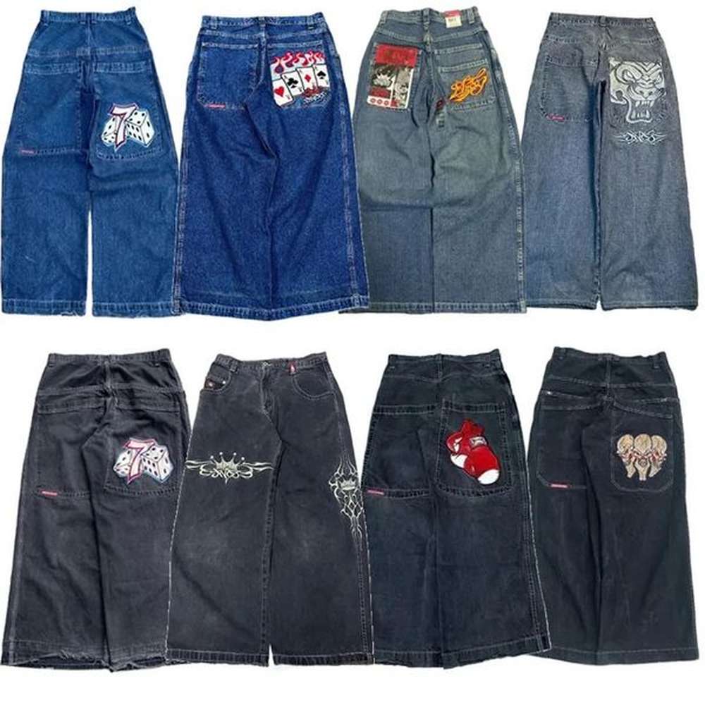Y2K Baggy Jeans vintage JNCO quality Embroidered Haruku Hip Hop streetwear high waisted fashion wide leg jeans 240808