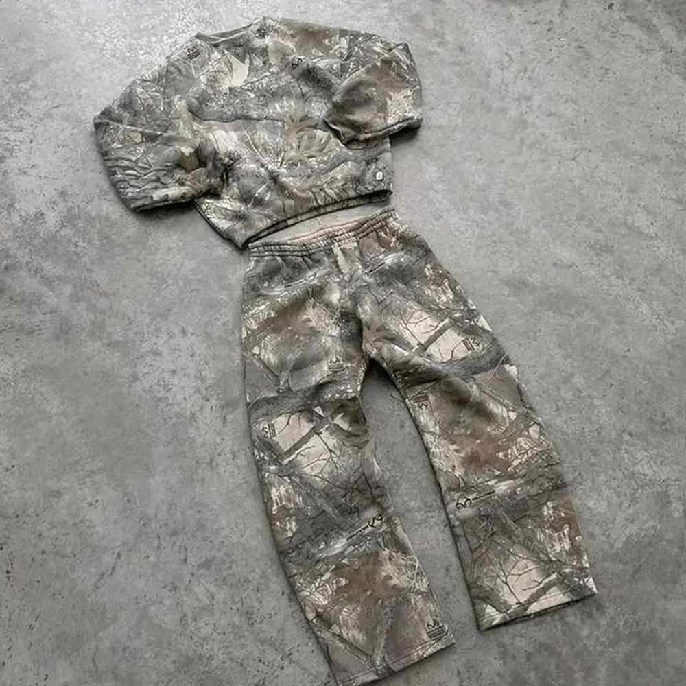 Y2K Camouflage 2 Piece Set European American Harajuku Zipper Hoodie Pullover Oversize Sweatpants Casual Wide Leg Pant Streetwear 241203