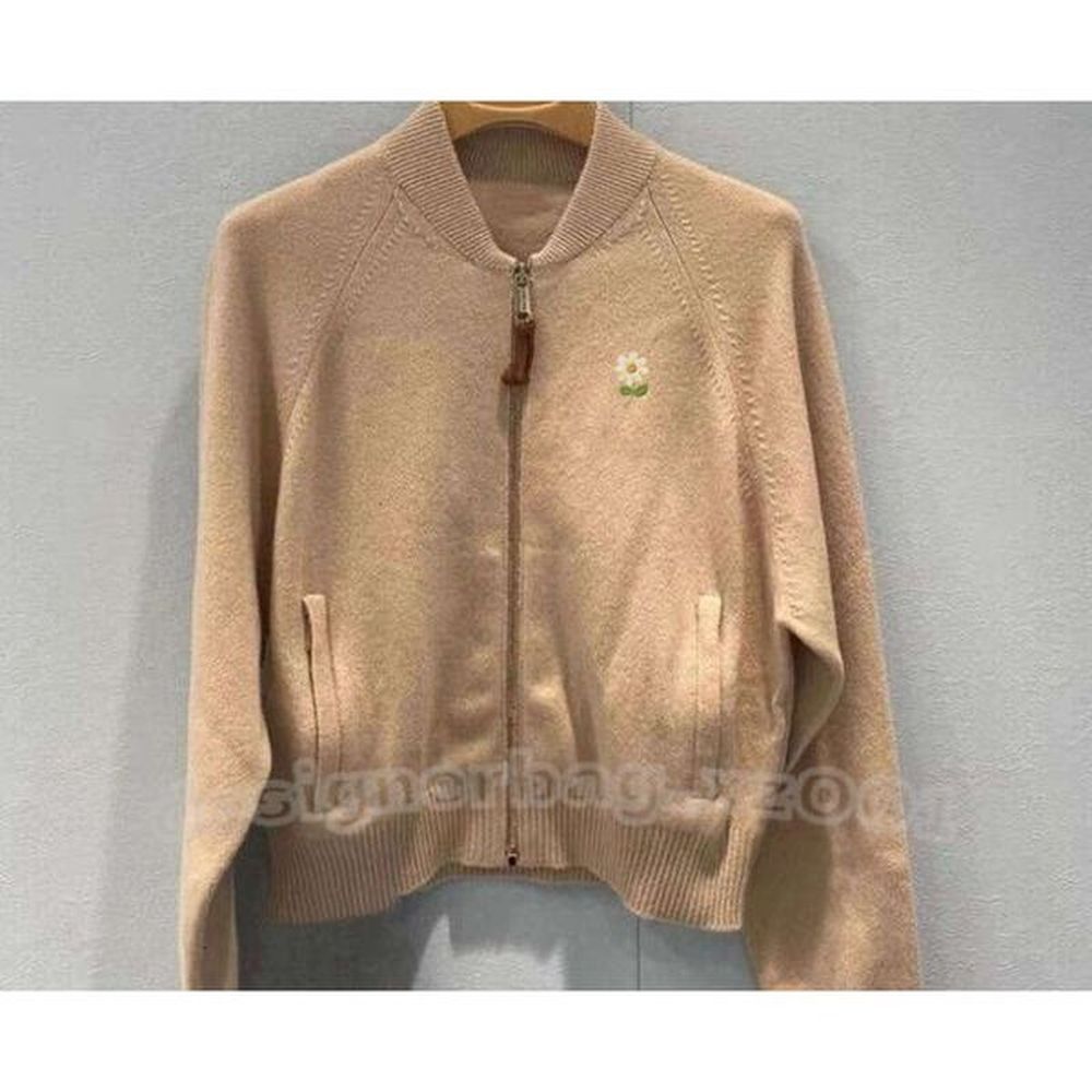 yk designer printed new classic zipper design miu sweater m