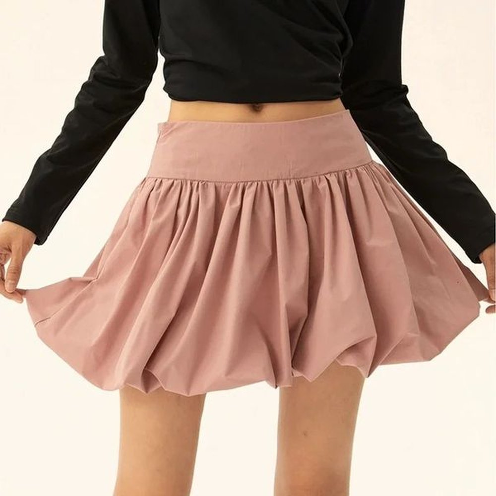 yk fairycore pleated short skirt women kawaii bubble mini vintage