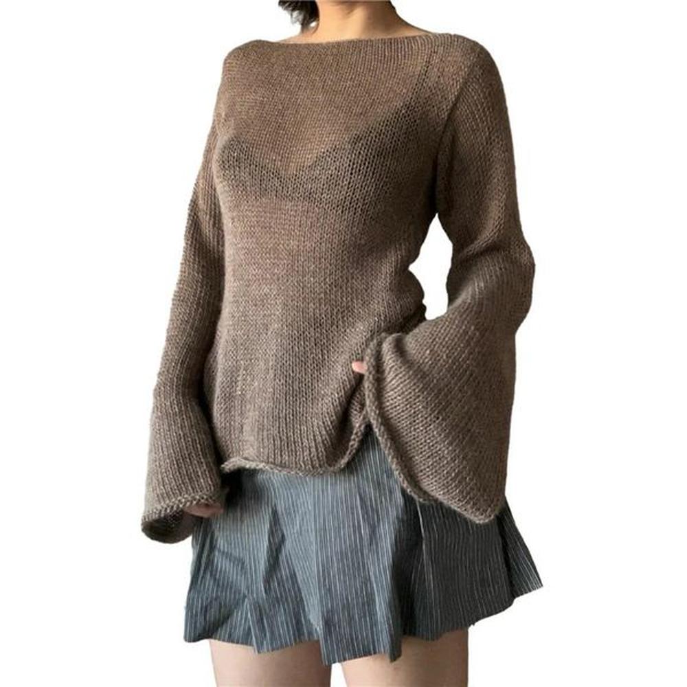 yk floral knit sweater off shoulder long sleeve grunge top