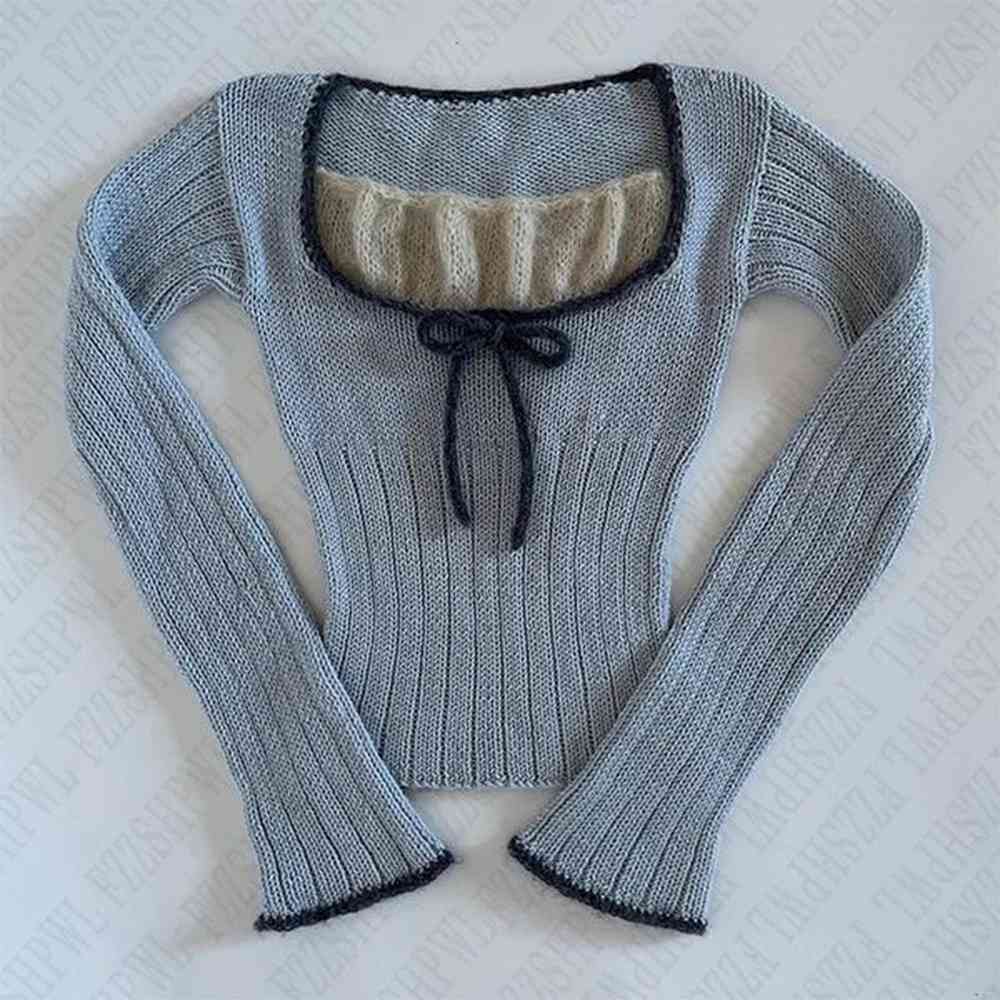 yk harajuku american retro womens fall winter knitted pullover casual