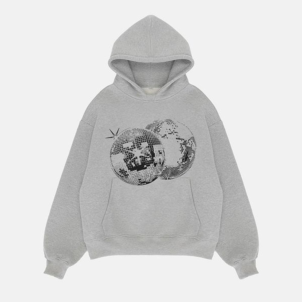 yk hoodies clothes women vintage mirror ball print autumn winter