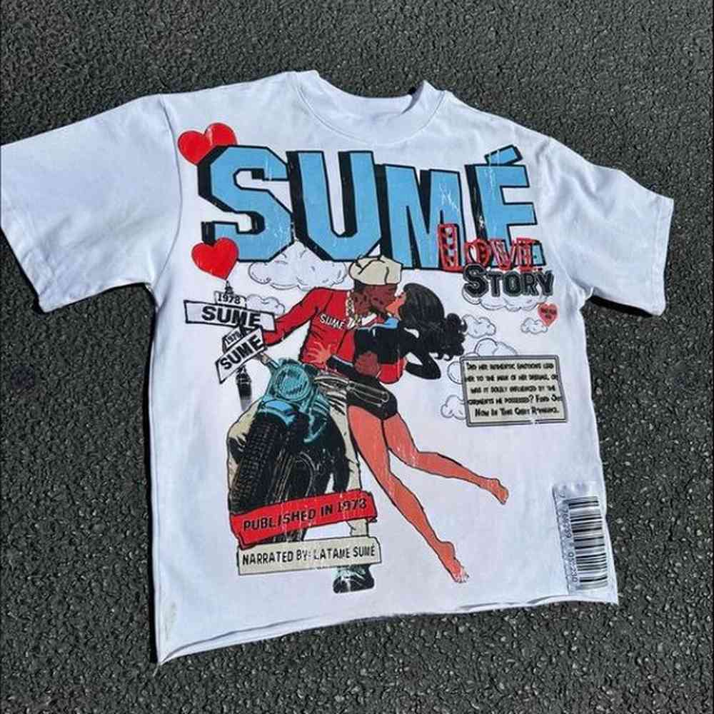 Y2K Retro Hip Hop Oversized Printed Anime Loose Fit Top